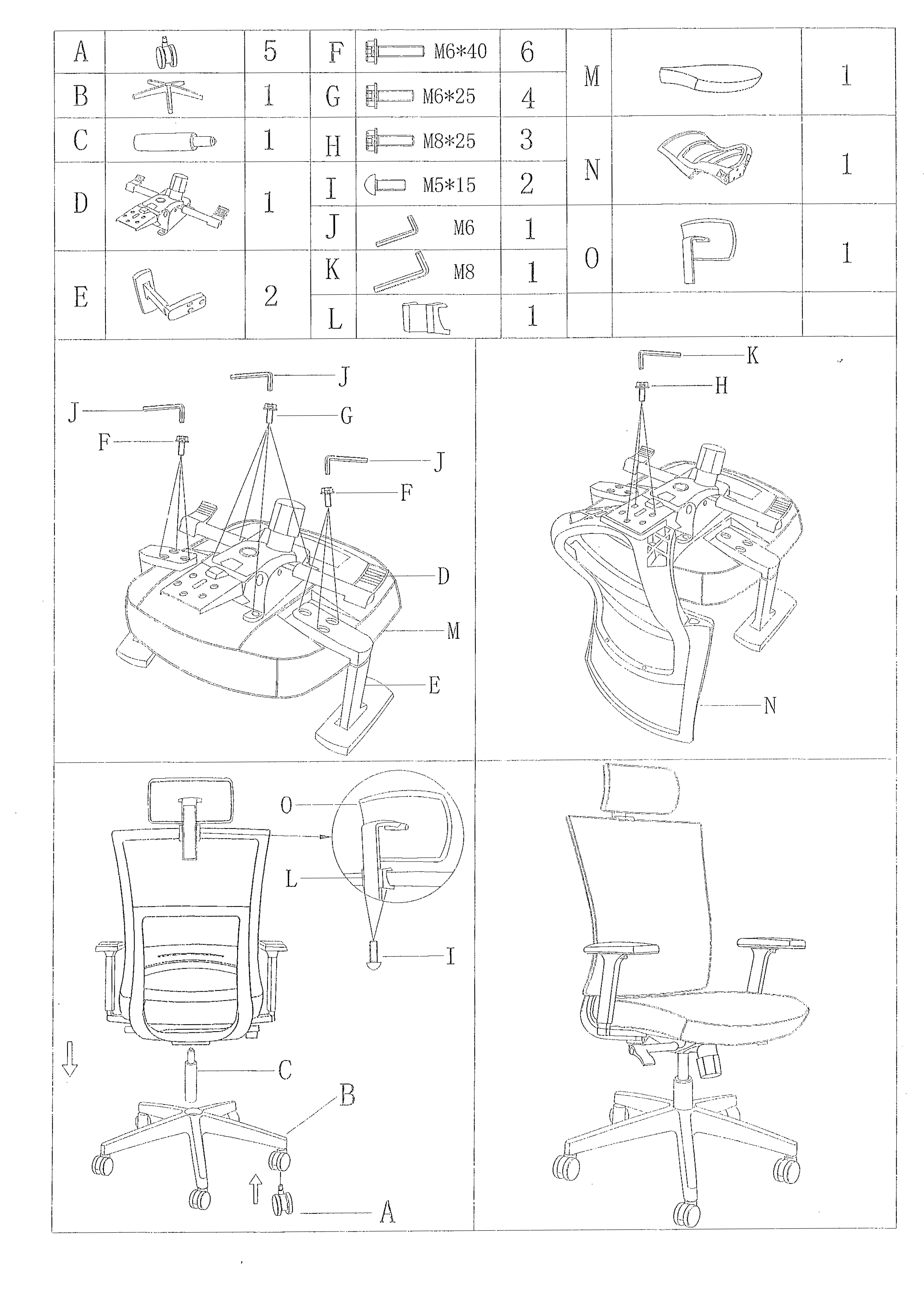 Instructiuni asamblare scaun NEXT ANTARES