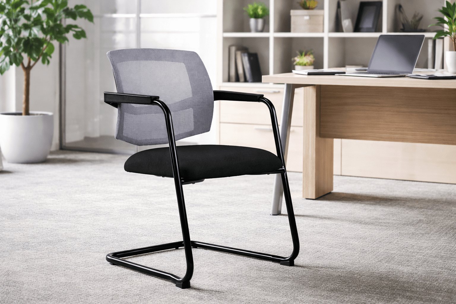 Scaun Lapel Visitor/S Antares – imagine ambient, bază tip sanie