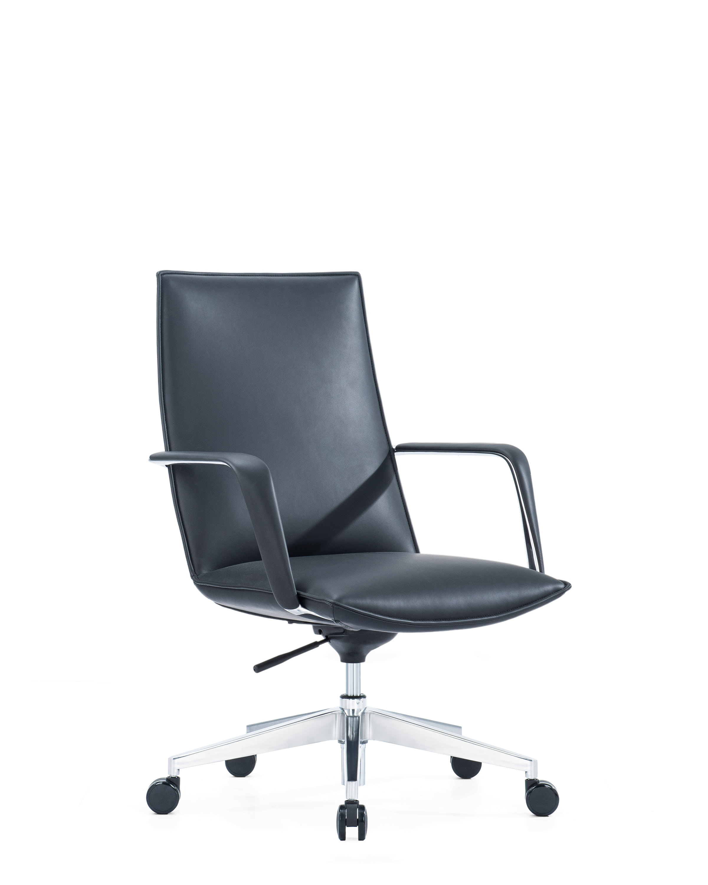 Scaun Carlo Conference negru vedere frontală