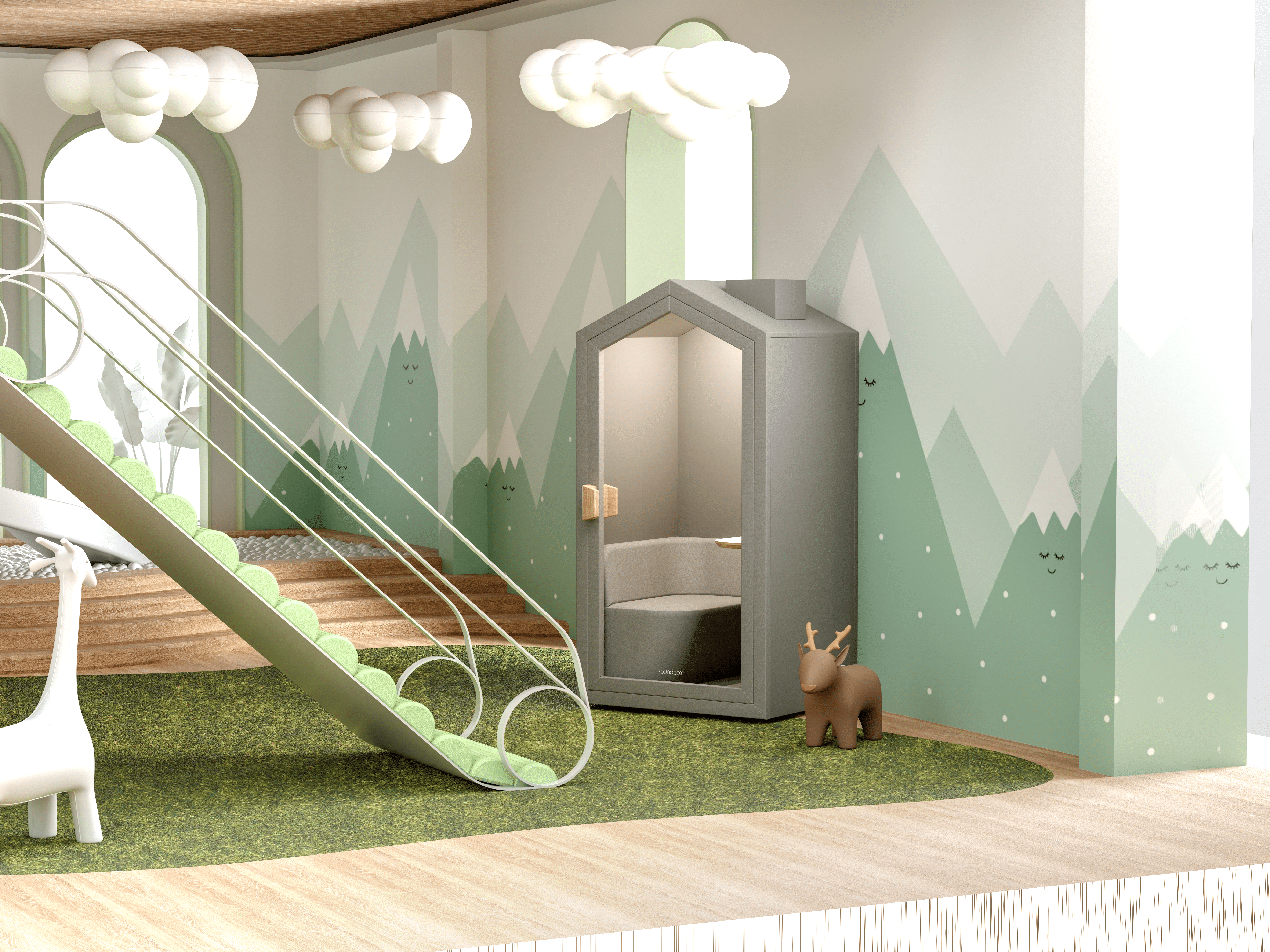 Cabina acustica in camera copilului loc de joaca