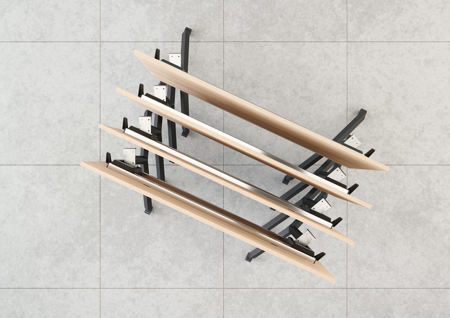 Vedere de sus mese stivuite (nesting)