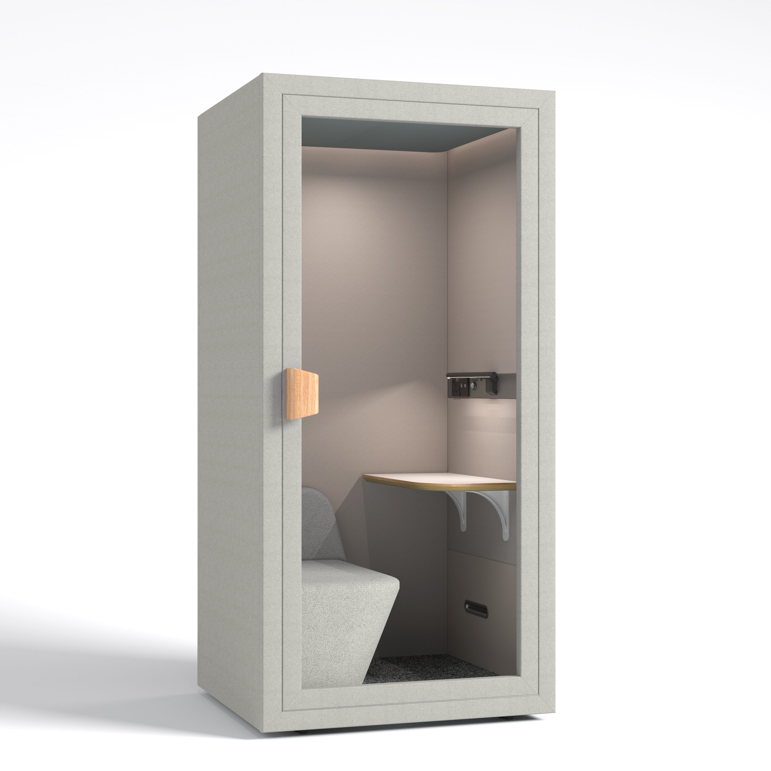 Cabina acustica gri deschis - perspectiva