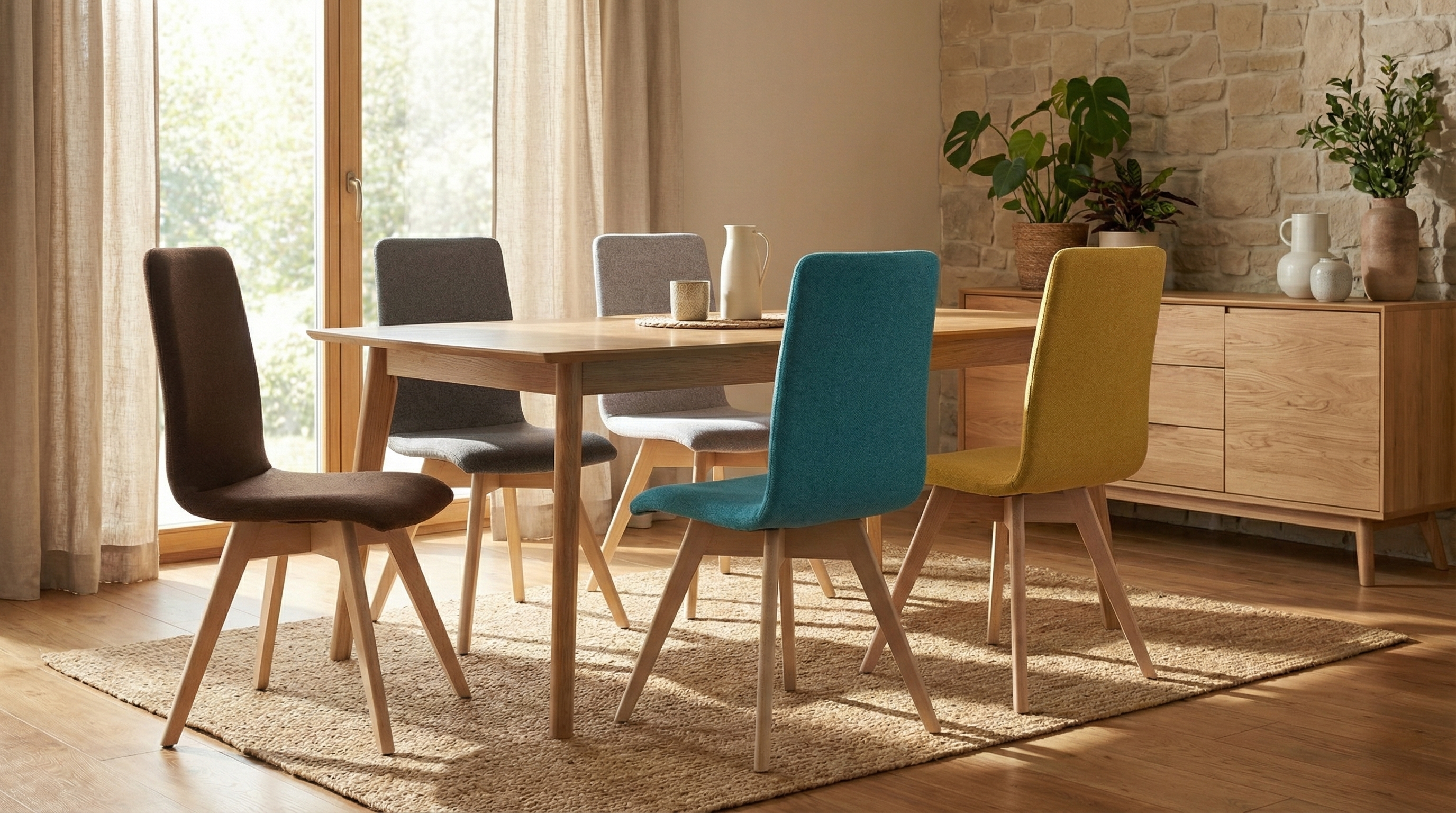 Scaune Malmo Wood în ambient modern dining living