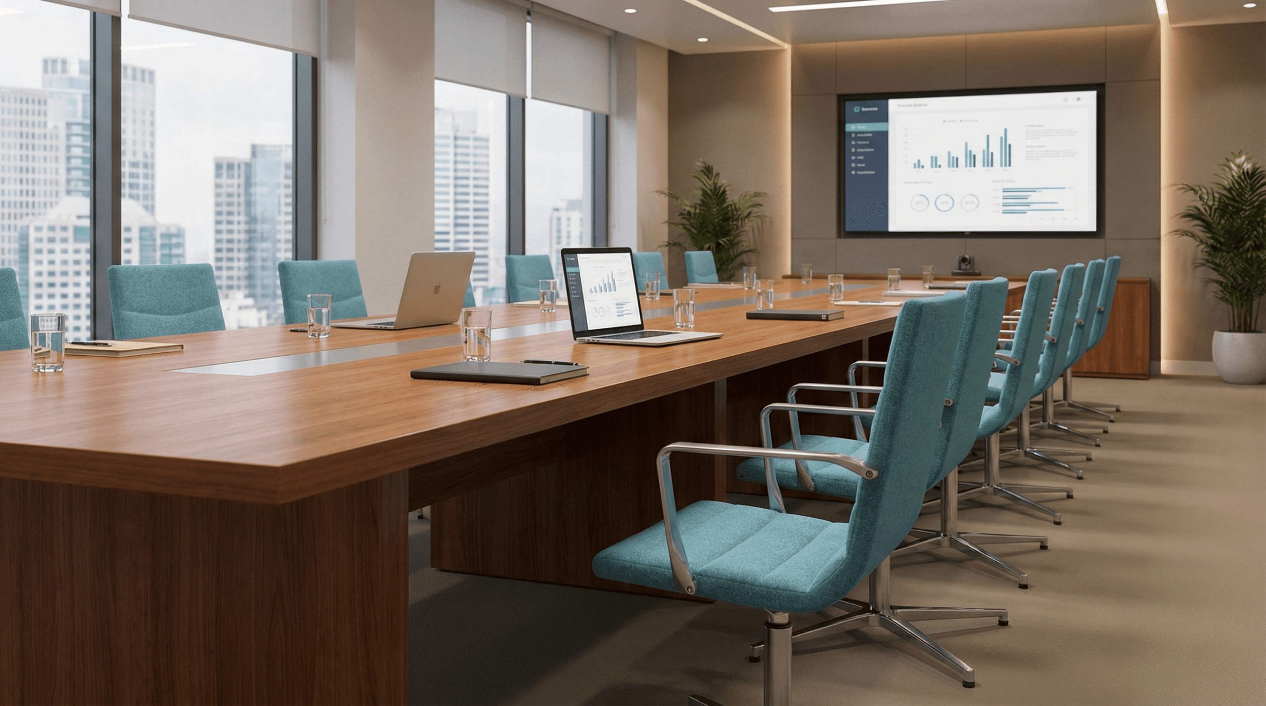 Sală de conferință modernă cu scaune ergonomice Shiny