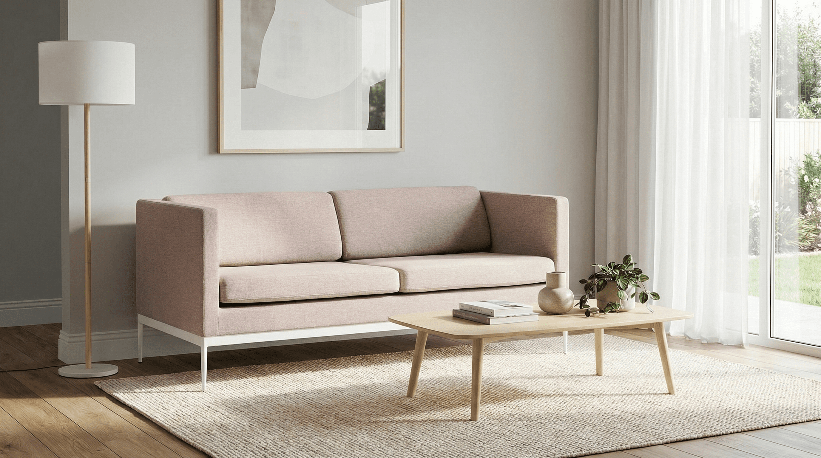 Canapea Bergamo în ambient minimalist