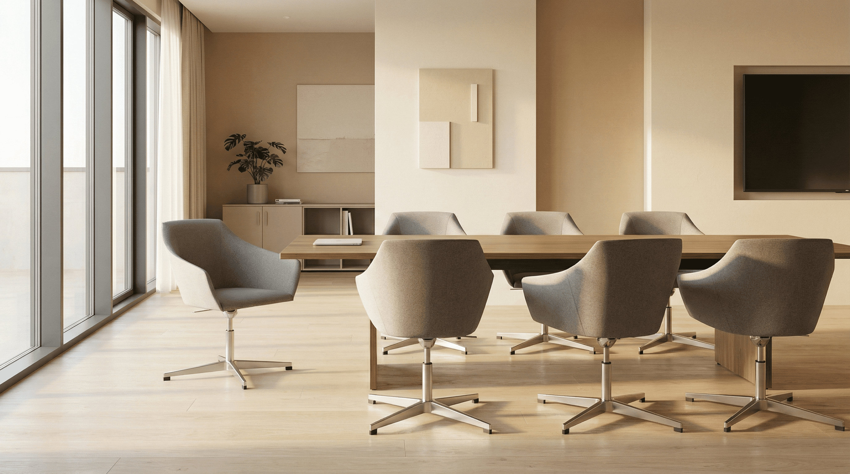 Scaun vizitator Ravenna Cross în ambient office modern