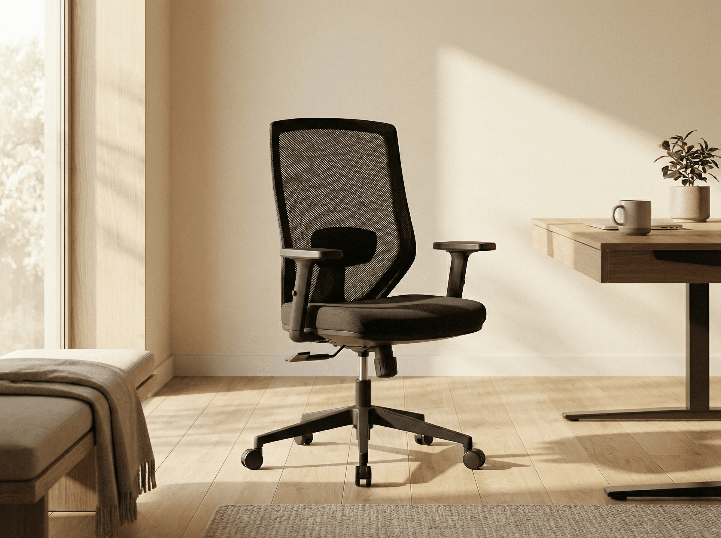 Scaun ergonomic Zen în ambient modern