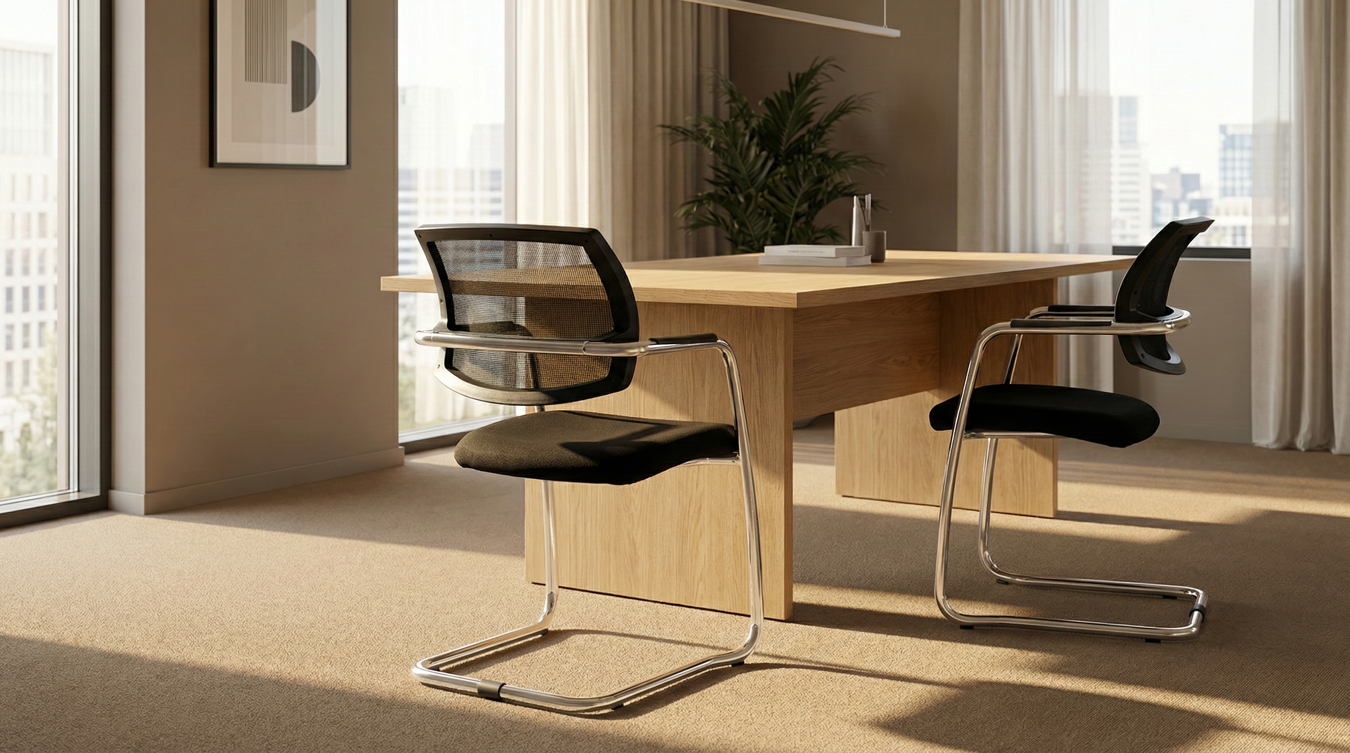 Scaun vizitator Magix Mesh în sală de conferință modernă