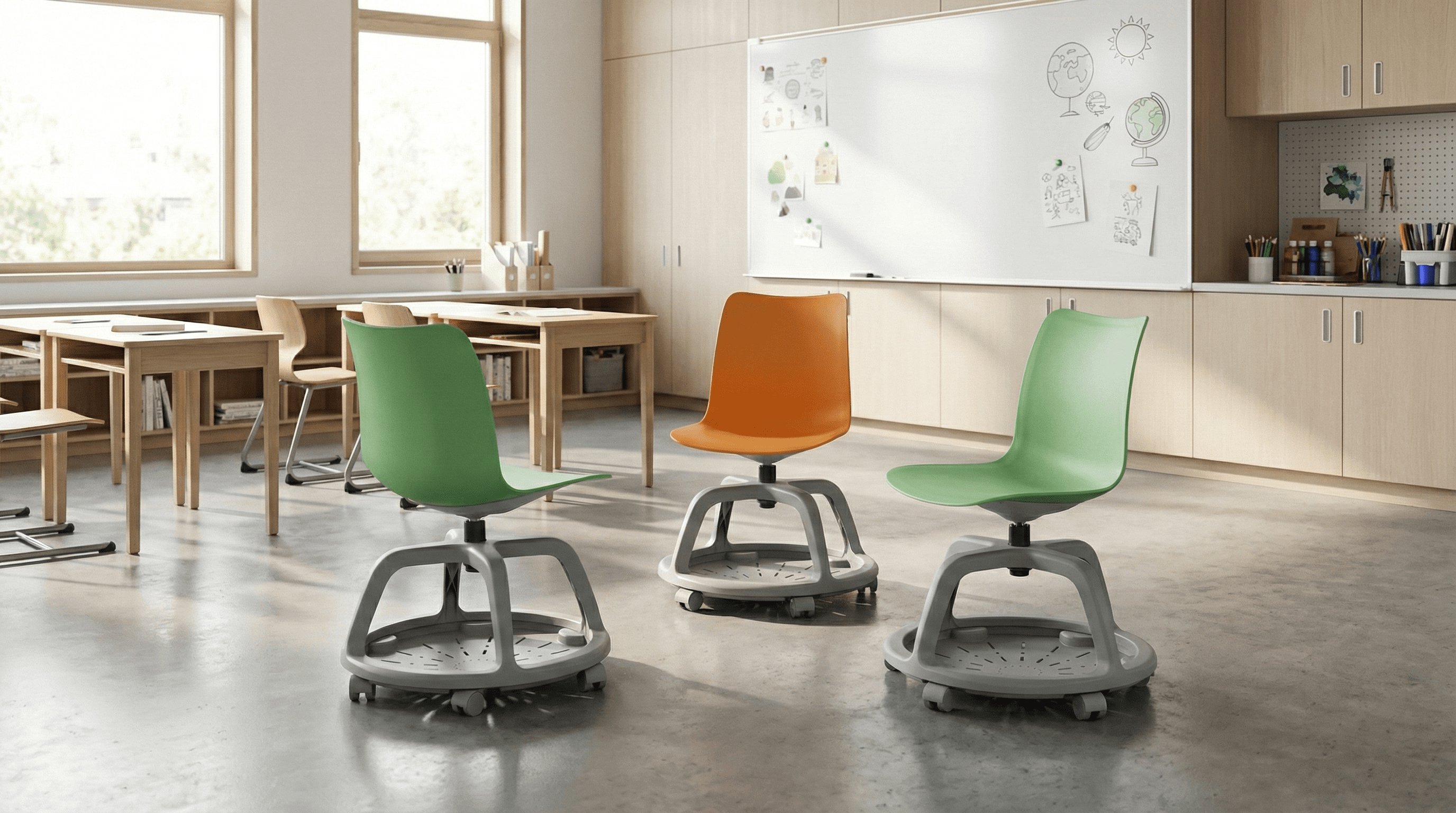 Sală de curs modernă echipată cu scaune Antares College