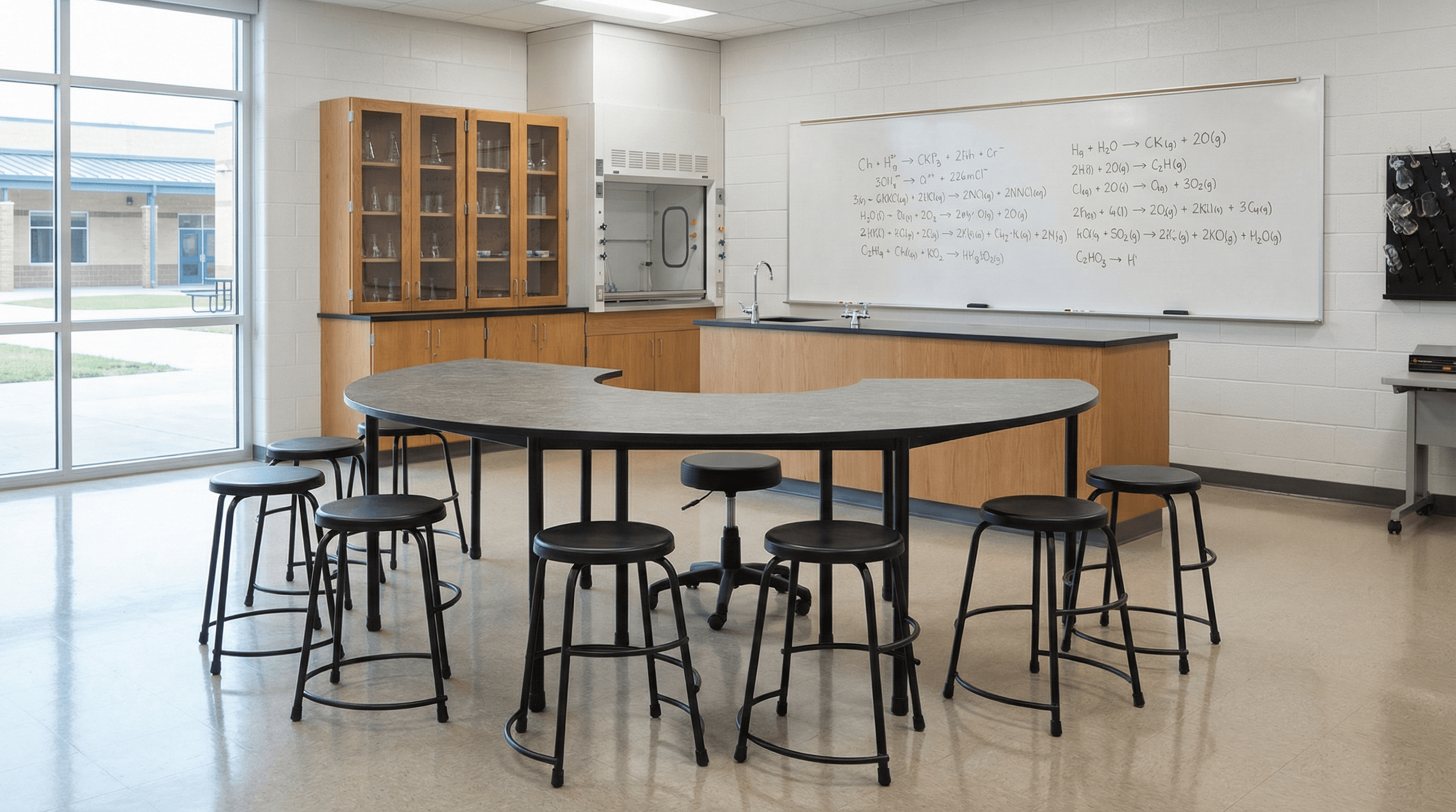 Amenajare clasă cu taburete PER