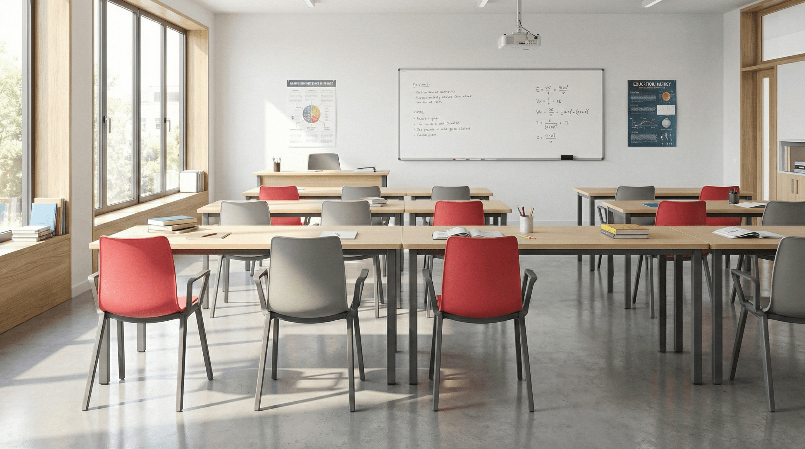 Scaune College Class cu brațe într-o sală de training