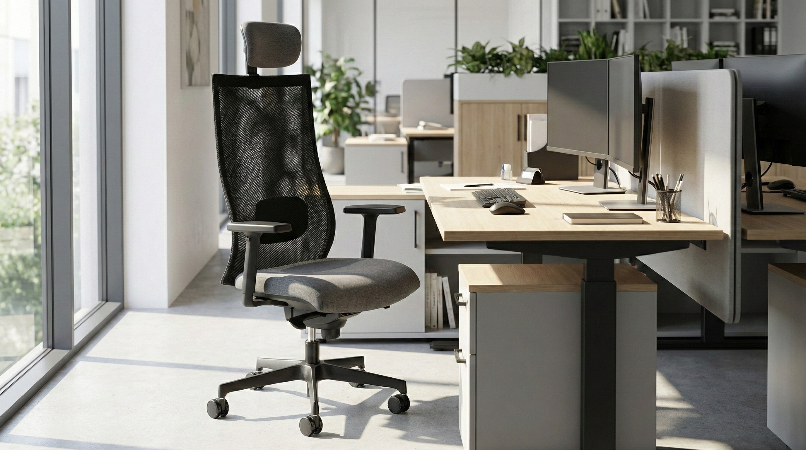 Scaun ergonomic Iron PDH în birou modern