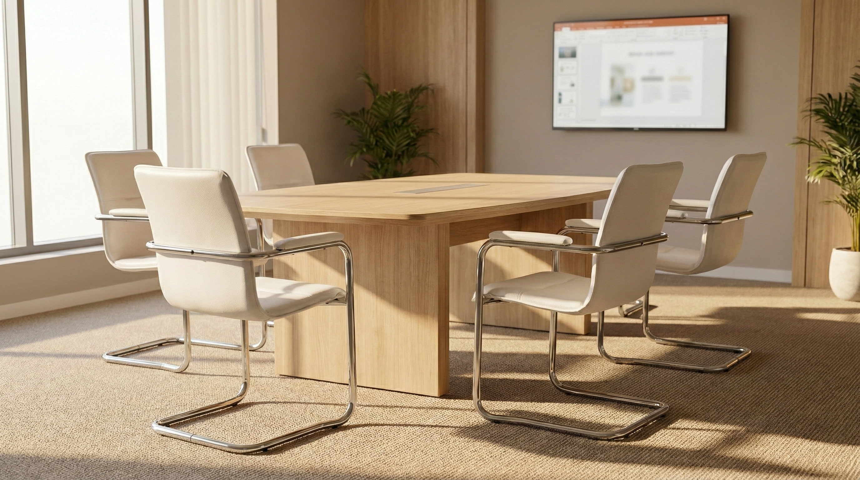 Sală de conferință cu scaune vizitator tip sanie