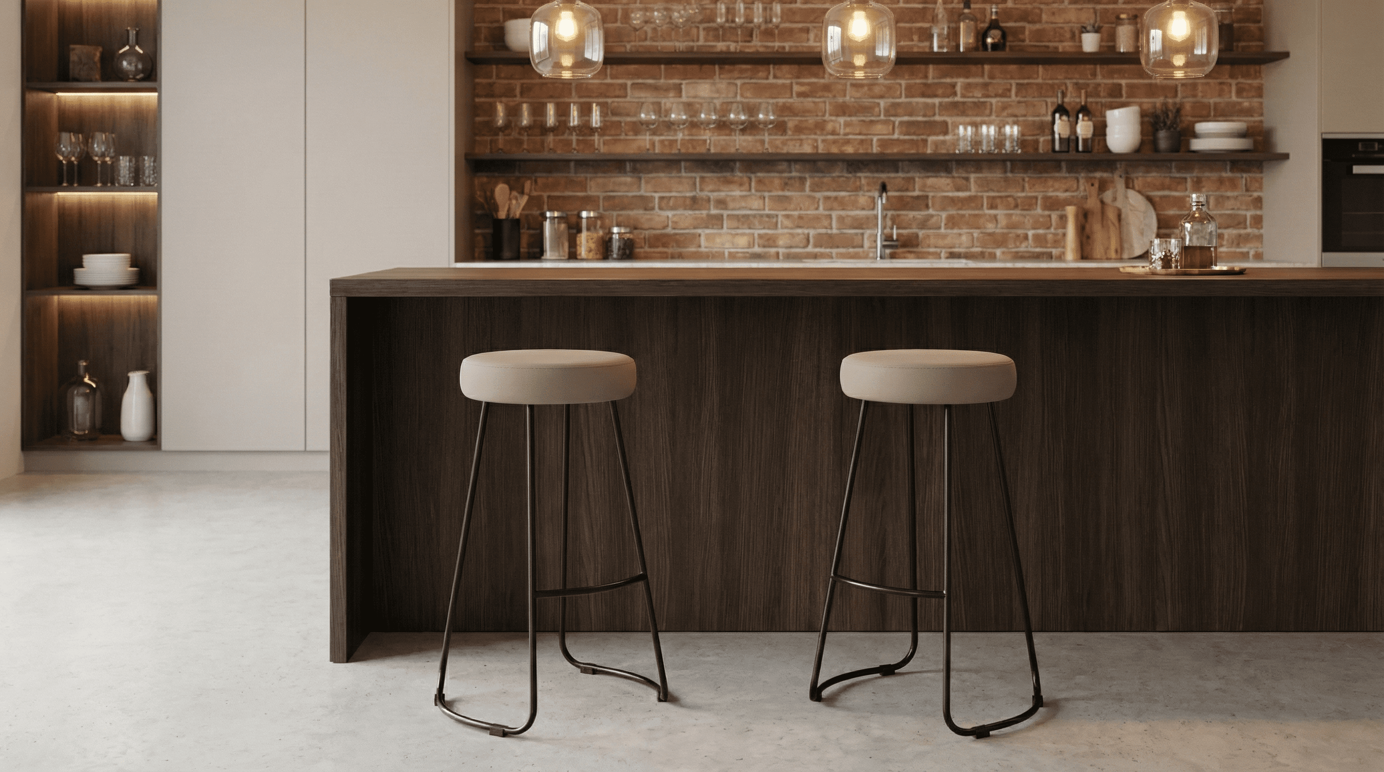 Scaun de bar Marta ambientat în bucătărie modernă