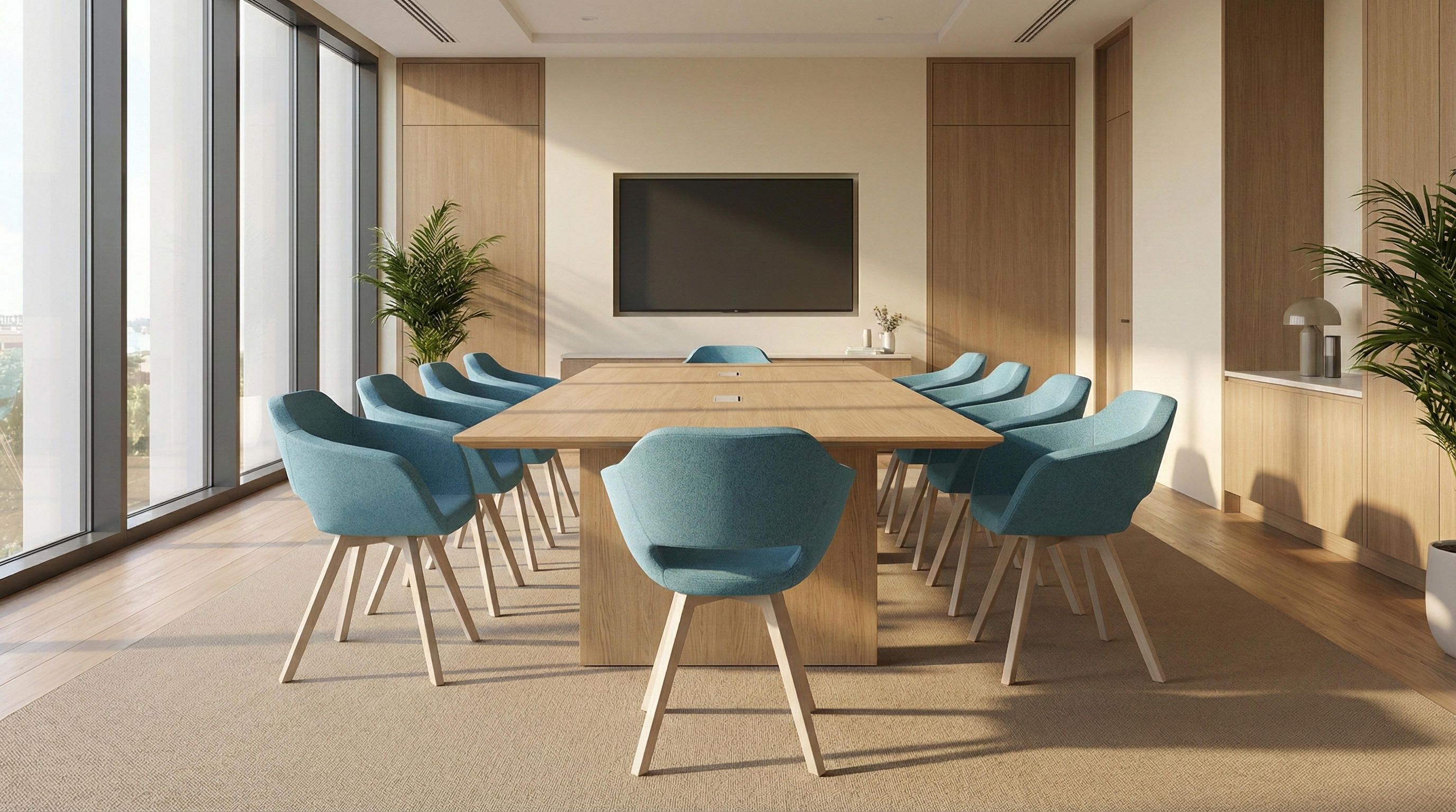 Scaune vizitator Belen Wood în ambient modern