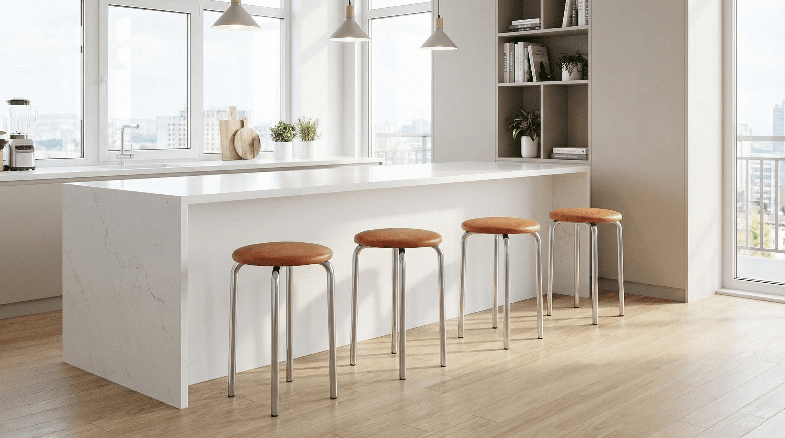 Tabureți Ulise în bucătărie open space