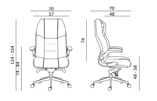 Dimensiuni tehnice scaun Markus