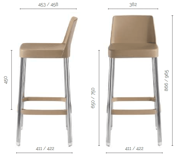 Schiță dimensiuni scaun Tapas