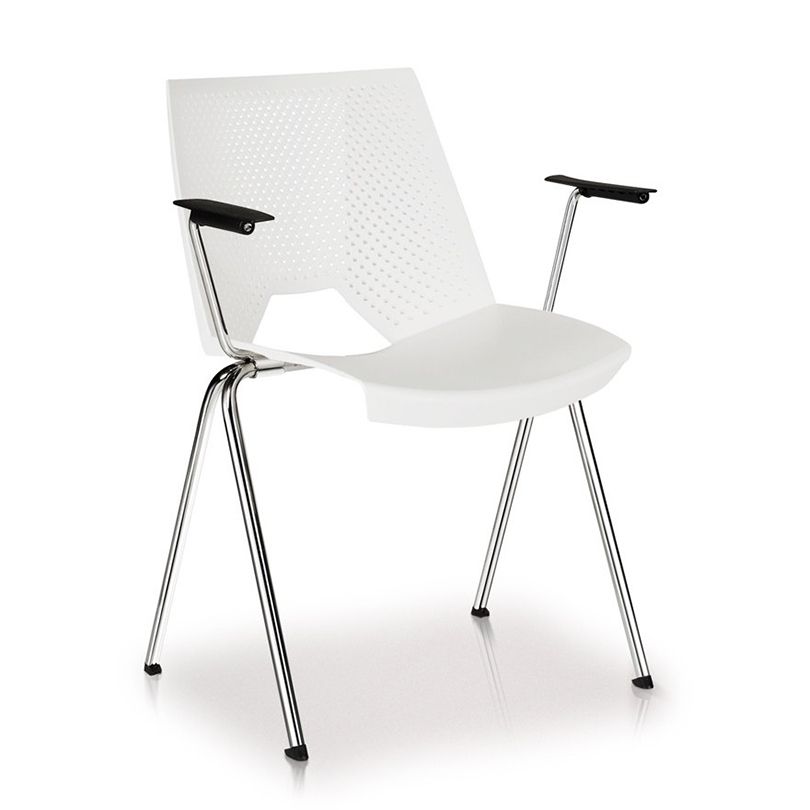 Scaun vizitator Strike 2131 CR+BR Alb cu brațe